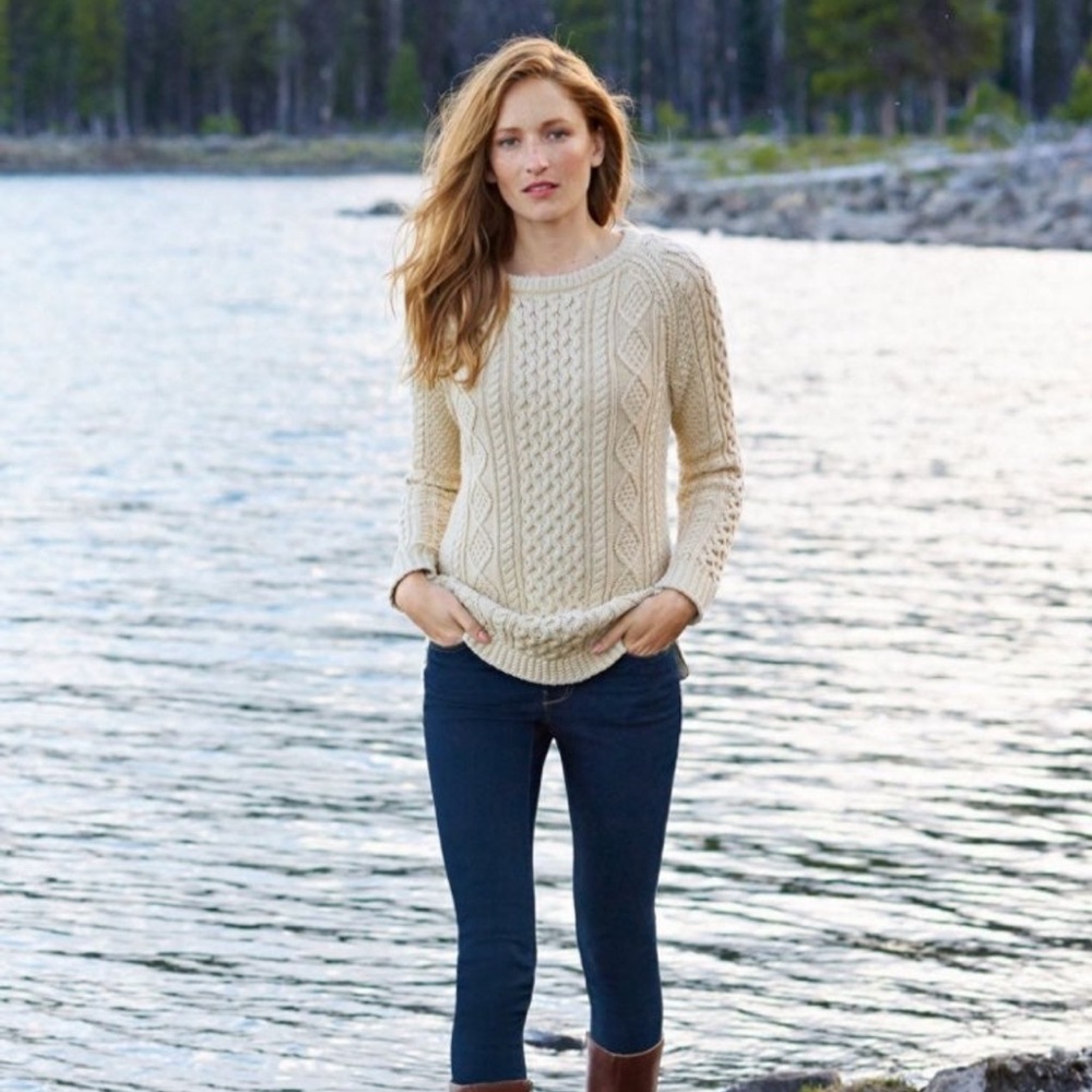 Cable Knit Cream Sweater - Picture 2 of 5